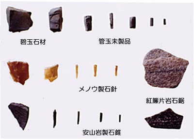 玉類原石と製作過程