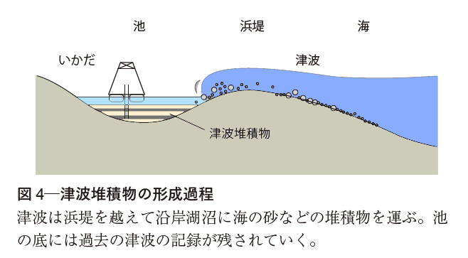 津波堆積物の模式図